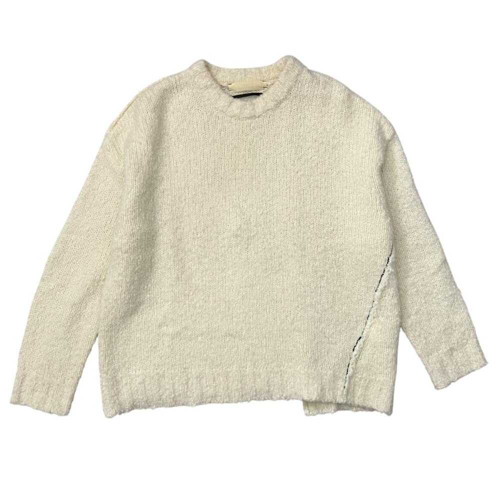 Adnym Atelier Women Chunky Knit Wool Asymmetric Sweater Cream S Lagom Minimalist